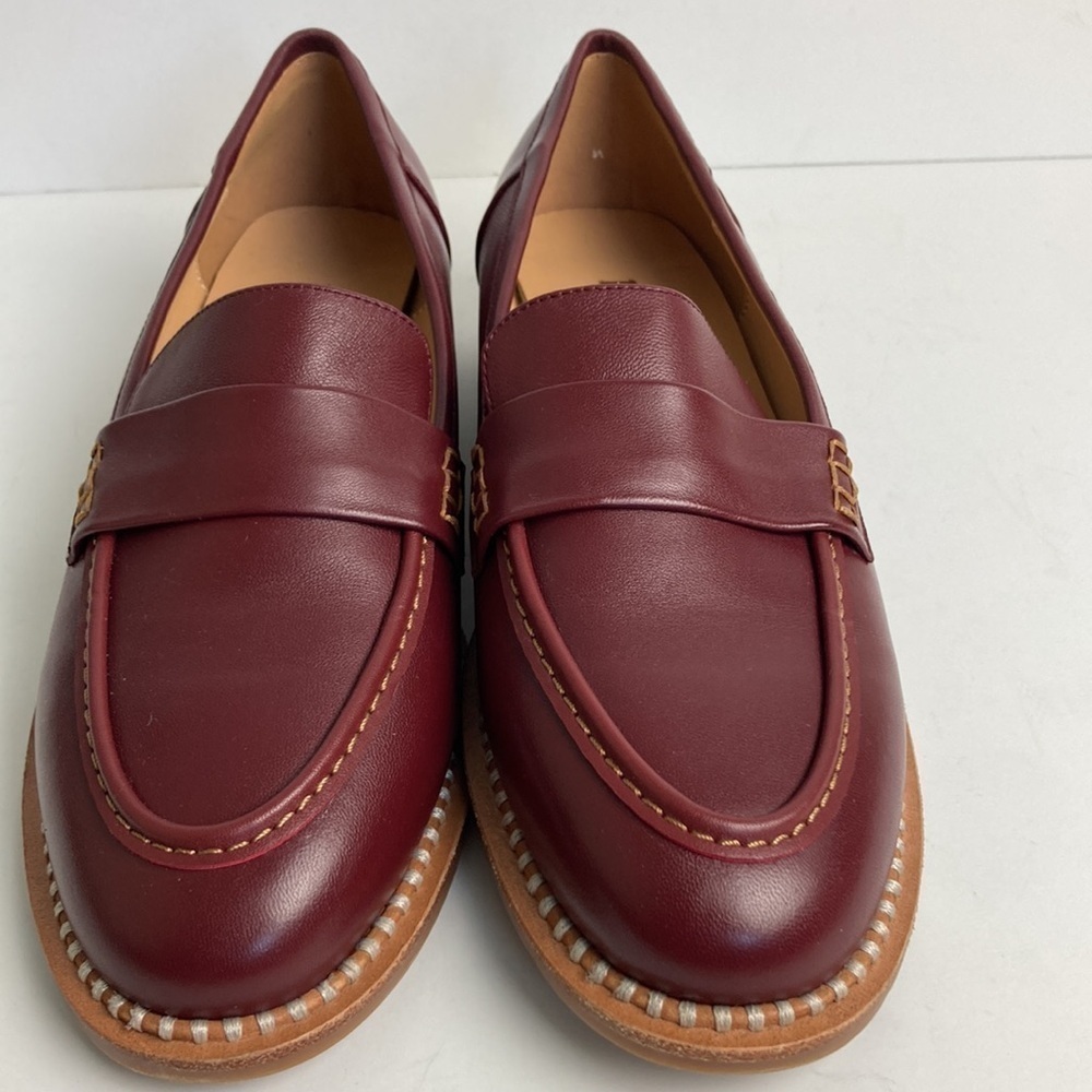 FOGEENA Penny Matte Leather Slip On Round Toe Chunky Loafers 9 Academia Preppy - Picture 7 of 16